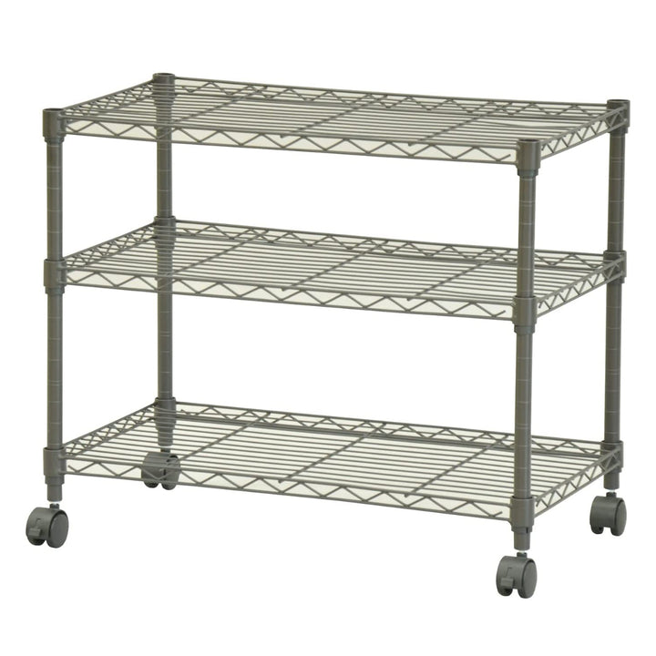 スチールラック3段ロータイプキャスター付幅60cm