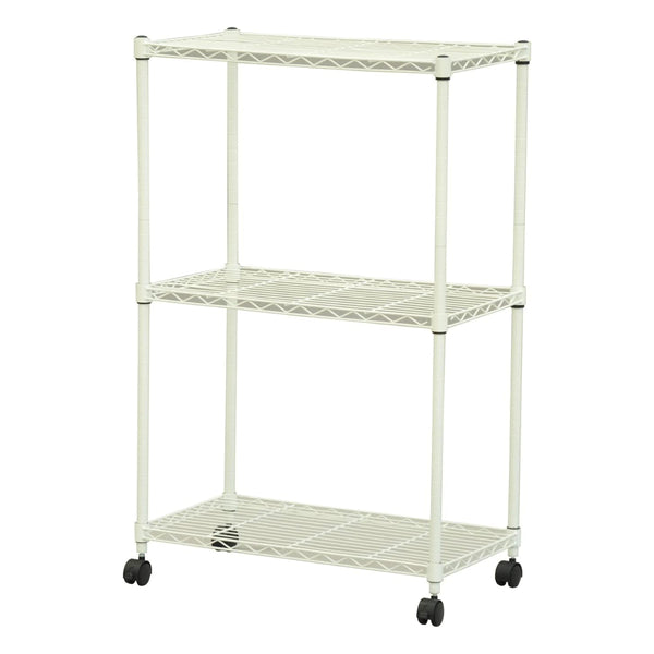 スチールラック3段ミドルタイプキャスター付幅60cm