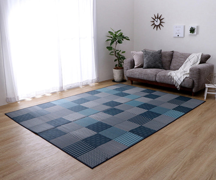 ござ純国産い草花ござカーペット京刺子江戸間2畳（約174×174cm）裏貼りあり