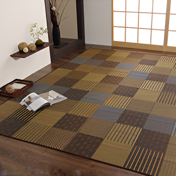 ござ純国産い草花ござカーペット京刺子江戸間2畳（約174×174cm）裏貼りあり