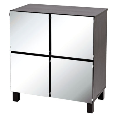 キャビネット 木製 ミラー扉 幅75cm