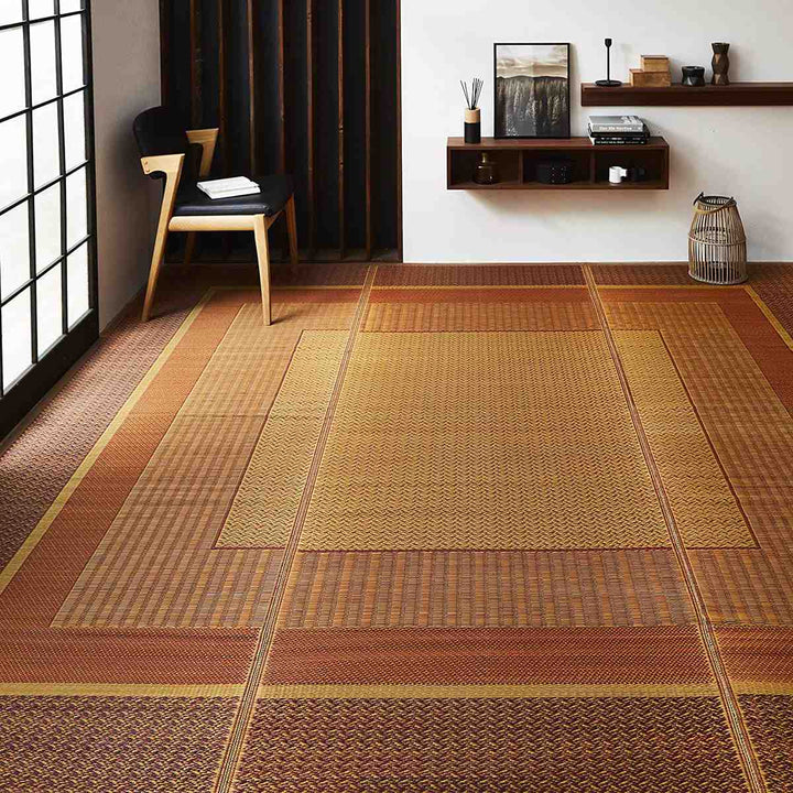 ござ純国産い草花ござカーペットランクス総色江戸間3畳約174×261cm