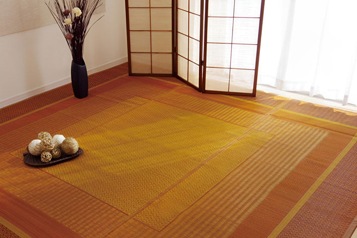 ござ純国産い草花ござカーペットランクス総色江戸間3畳約174×261cm