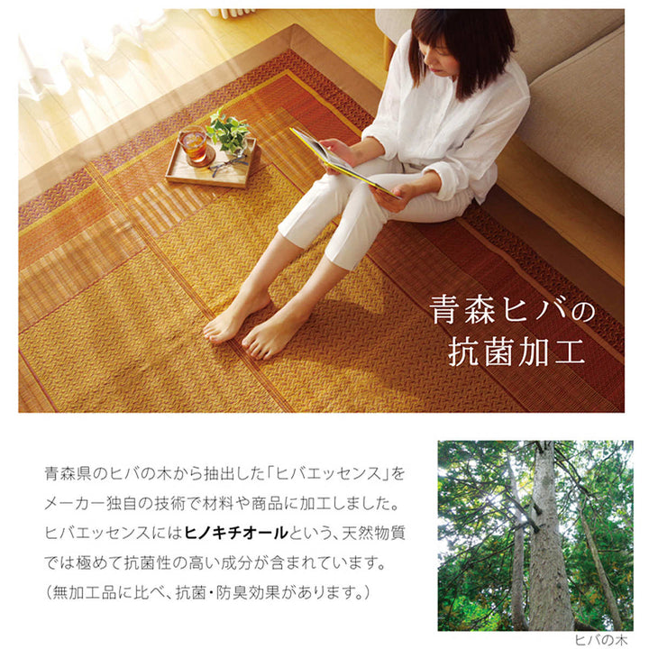 ござ純国産い草花ござカーペットランクス総色江戸間3畳約174×261cm