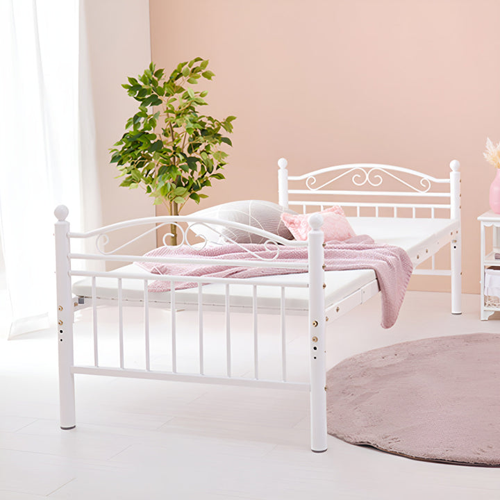 ロフトベッドシングルハイタイプ姫系収納2WAYメッシュ