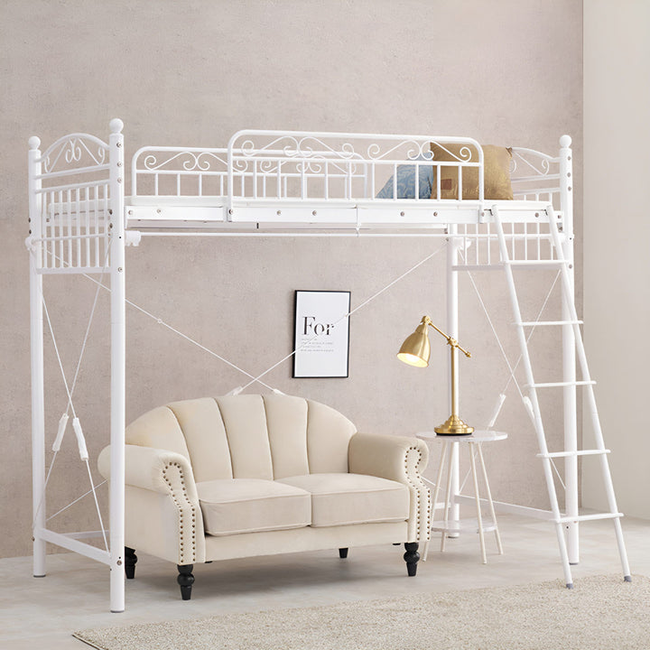 ロフトベッドシングルハイタイプ姫系収納2WAYメッシュ