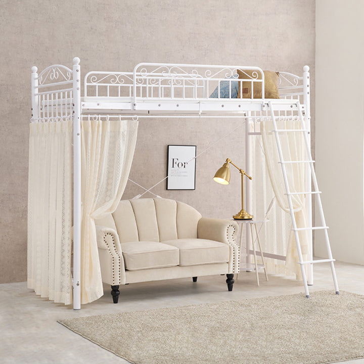 ロフトベッドシングルハイタイプ姫系収納2WAYメッシュ