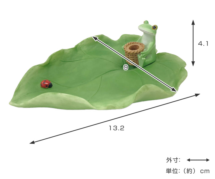 コポー蚊取＆線香ホルダー葉っぱカエル香立て置物