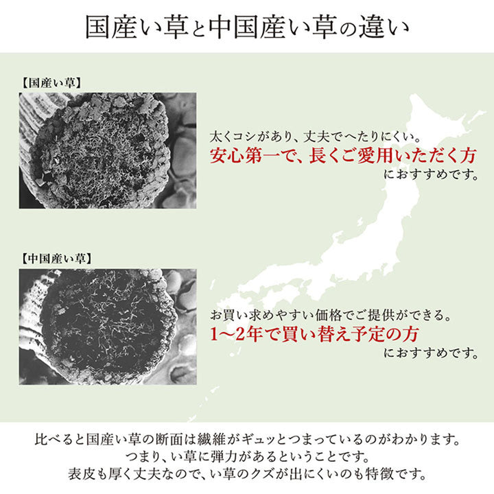 い草上敷き純国産い草ラグカーペットDXランクス総色約140×200cm裏貼りあり