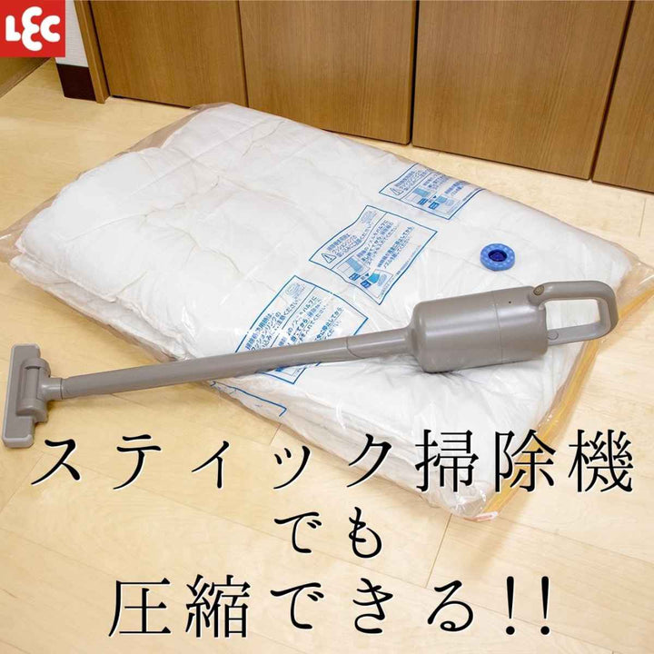 圧縮袋バルサンスティック掃除機対応シングル布団用Mサイズ2枚入