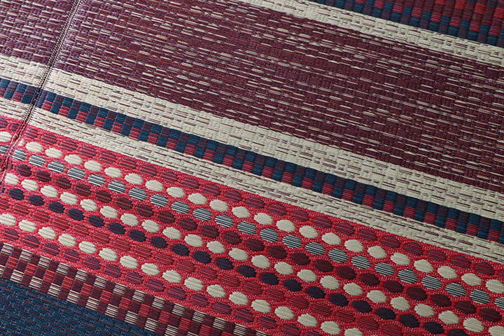 ラグい草ラグ純国産カーペットエスニック調DXデニムラルフ約191×250cm裏貼りあり