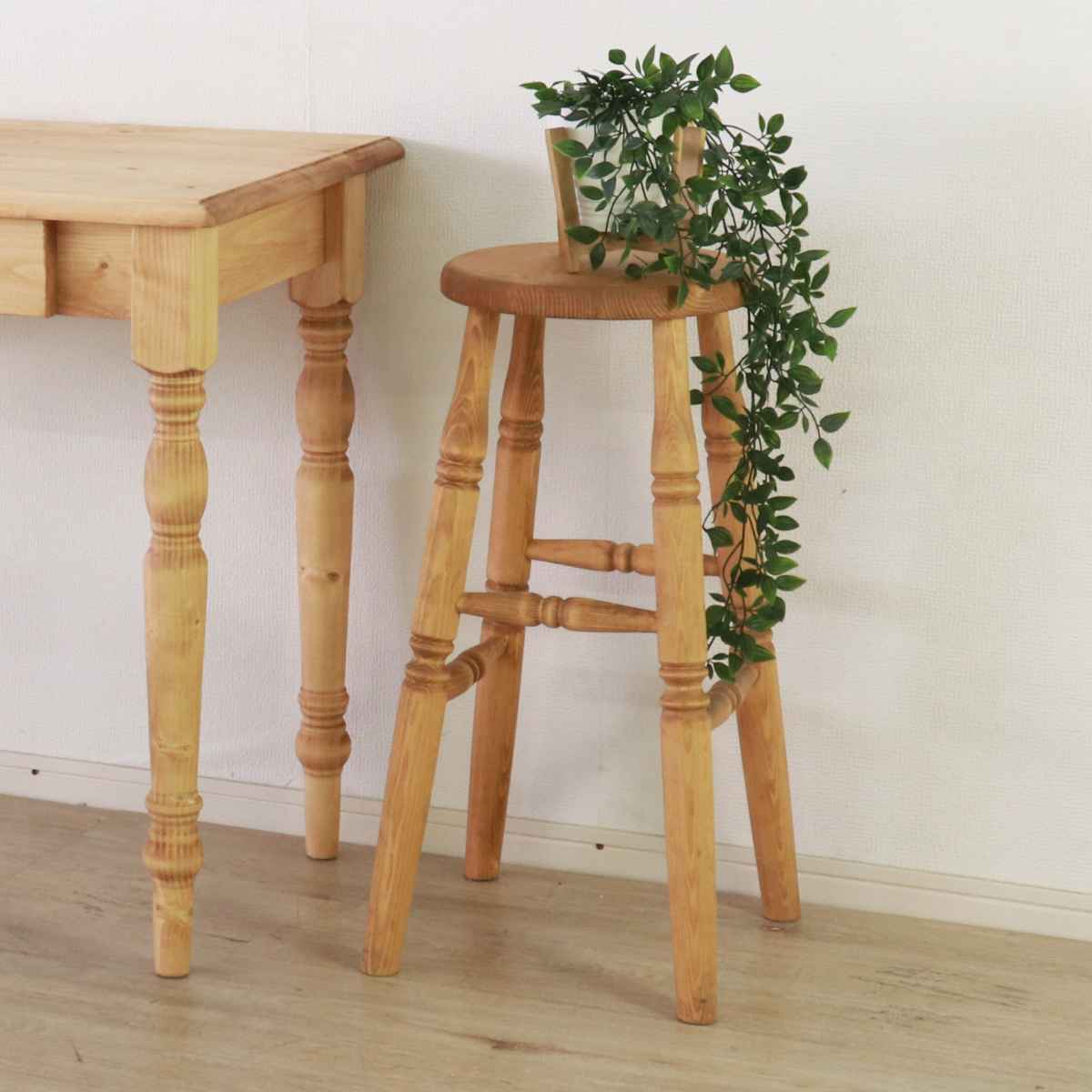 スツール 木製 丸 座面高65cm カントリー調 – ハウジー