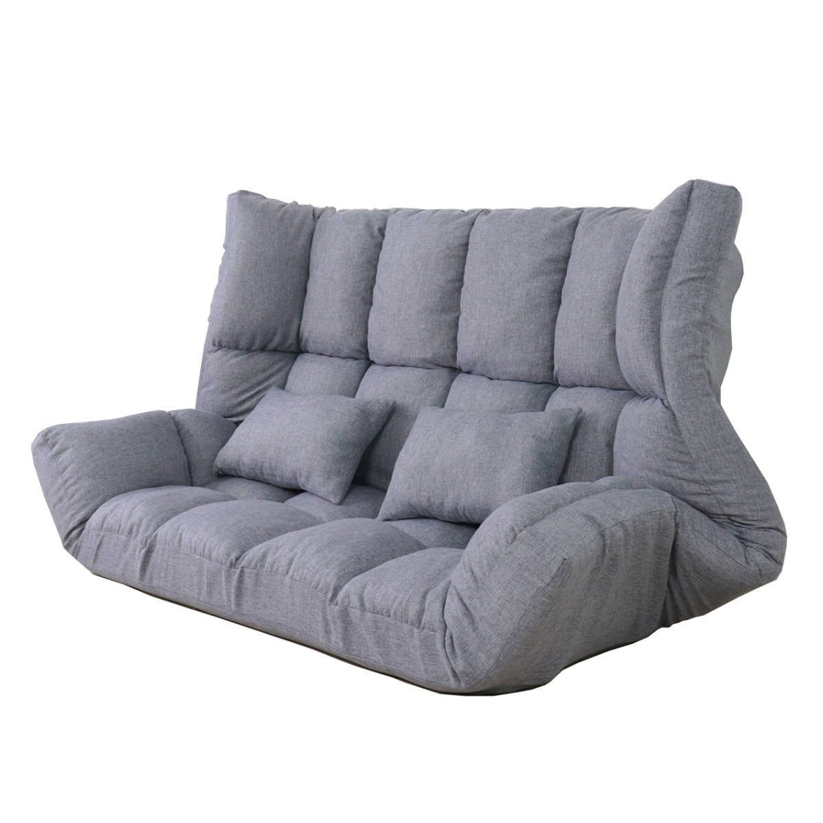 ソファ　ソファー　リクライニング　2人掛け　ソファベッド　ローソファ　グレー ソファベッド コンパクト リクライニング ローソファ 耐久性 幅190cm