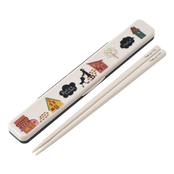 箸箱セット抗菌音の鳴らない箸箱セットハッピーゴーラッキー