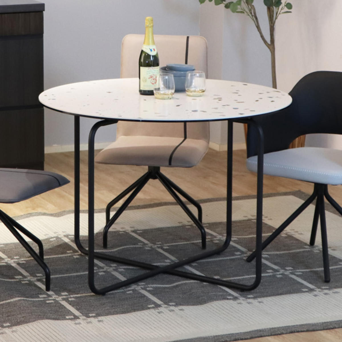 丸テーブル ダイニングテーブル 直径100cm MDF天板 ダイニングテーブル 丸テーブル 4人掛け 幅100cm セラミック – ハウジー