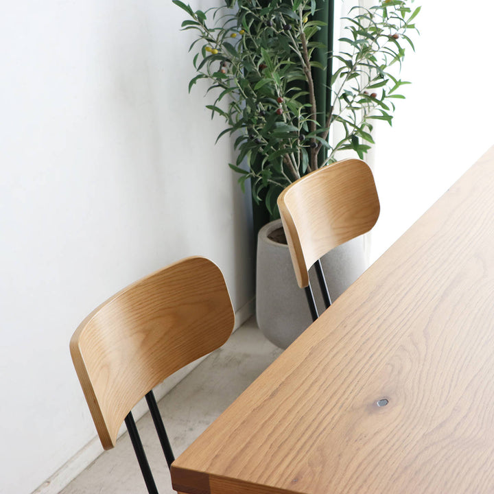 ダイニングチェア背もたれ木目座面高42cm