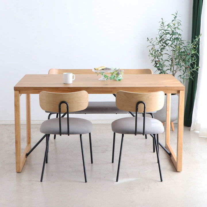 ダイニングチェア背もたれ木目座面高42cm