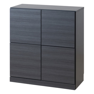 カウンター下収納 薄型キャビネット 4枚扉タイプ 日本製 約幅81cm