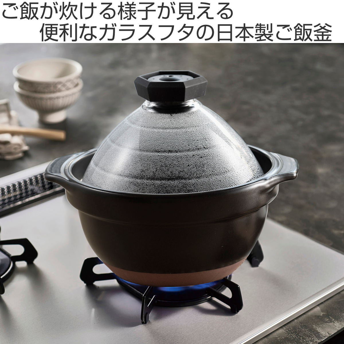ハリオ蓋付き黒土鍋 約20cm 直火用 ハリオ蓋付き黒土鍋 約20cm 直火用 【公式通販】