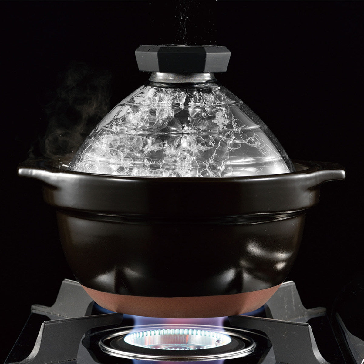 HARIO 炊飯土鍋 2～3合 直火専用 ガラス蓋付き フタがガラスのご飯釜