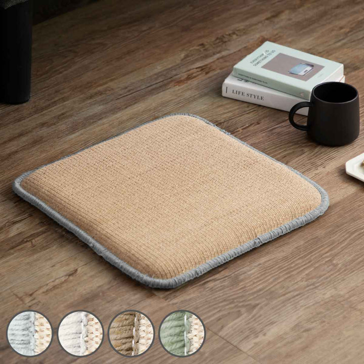 ＆NEチェアパッドジュートシカク幅35cm低反発