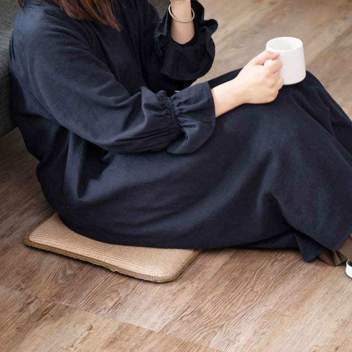 ＆NEチェアパッドジュートシカク幅35cm低反発