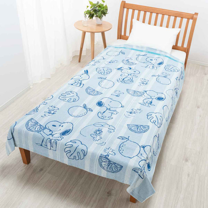 西川タオルケットシングルPEANUTSスヌーピービタミンフルーツ綿100％ジャガード織