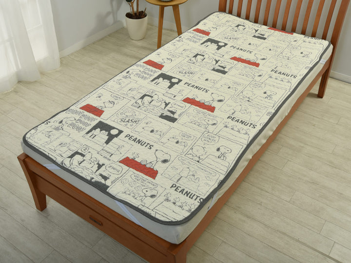 西川敷パッドシングルドッグハウスPEANUTSスヌーピー洗濯機可