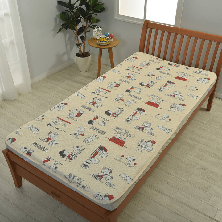 西川敷パッドシングルピーナッツ・ギャングスヌーピー洗濯機可