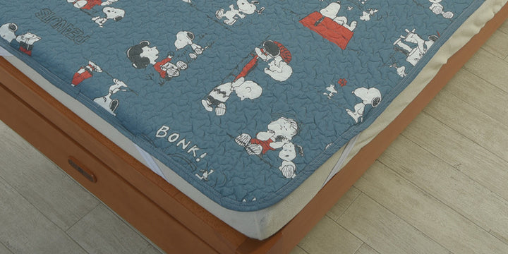 西川敷パッドシングルピーナッツ・ギャングスヌーピー洗濯機可