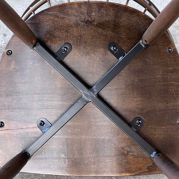 ダイニングチェア肘付き背もたれシャープ座面高42.5cm