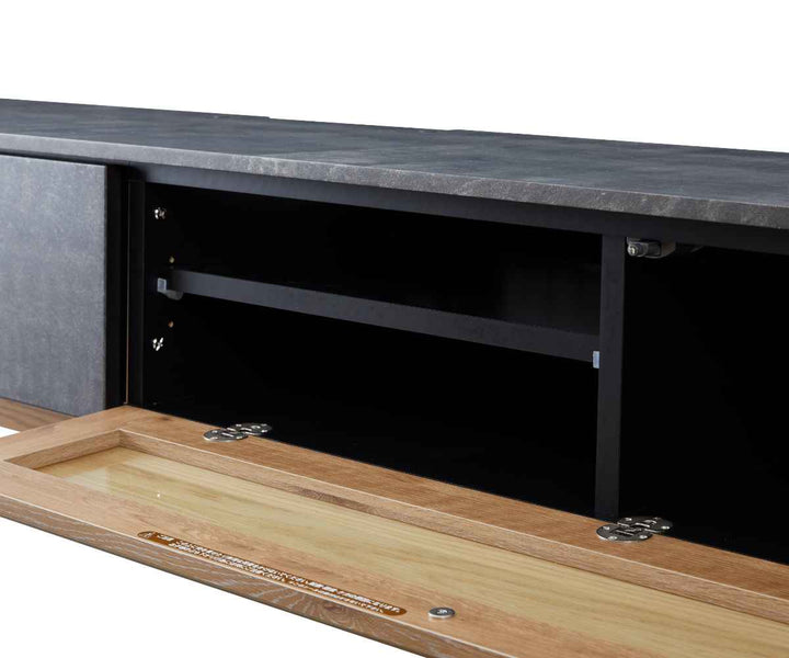 AVローボードテレビ台モダンデザインリモコン透過扉ALvin幅240cm