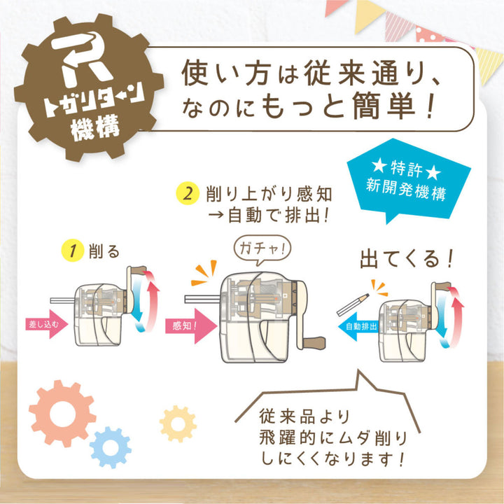 鉛筆削りリビガクトガリターン手動鉛筆削り小学生文具