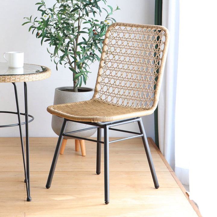 リゾネアダイニングチェア座面高44cmラタン調軽量