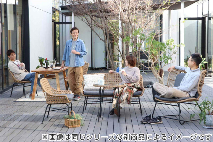 リゾネアダイニングチェア座面高44cmラタン調軽量