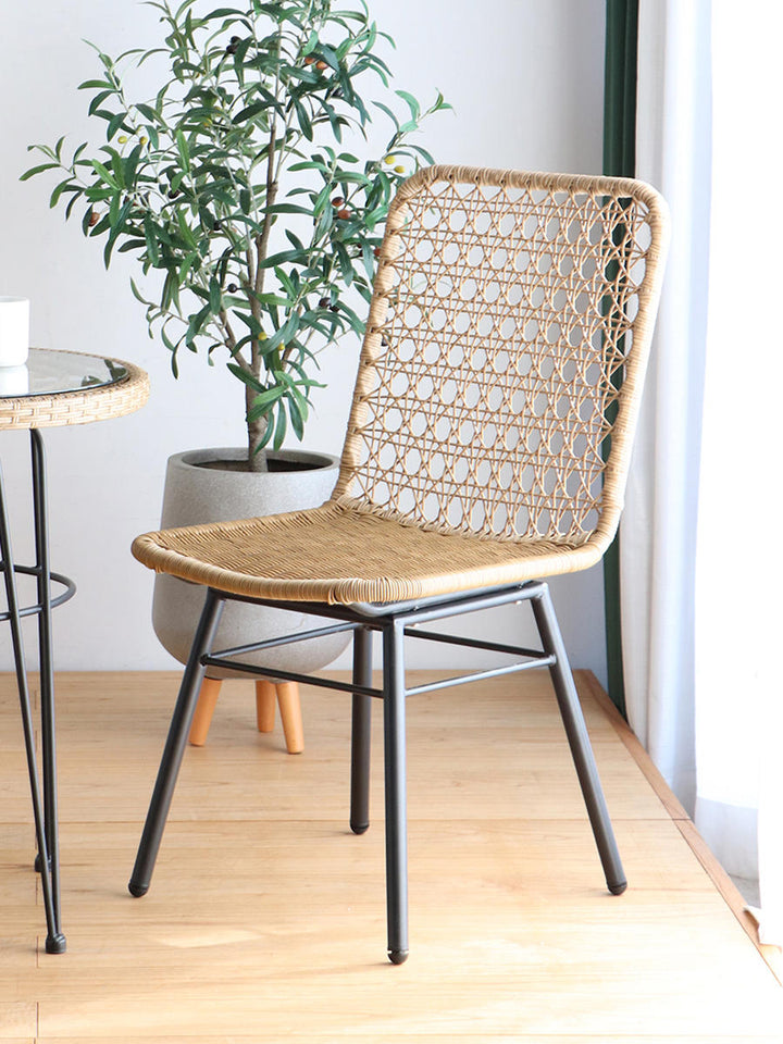 リゾネアダイニングチェア座面高44cmラタン調軽量