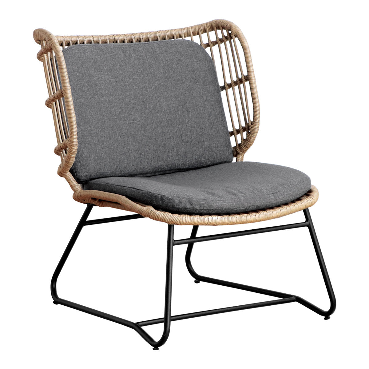 リゾネア ワイドチェア 1人掛け 座面高44cm ラタン調 軽量 – ハウジー