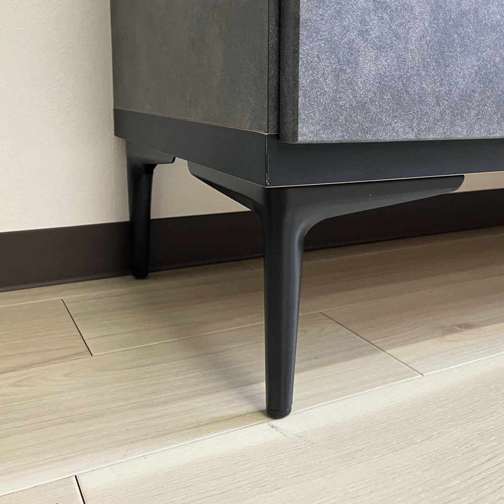 ハイチェスト5段石目調デザインスチール脚幅80cm