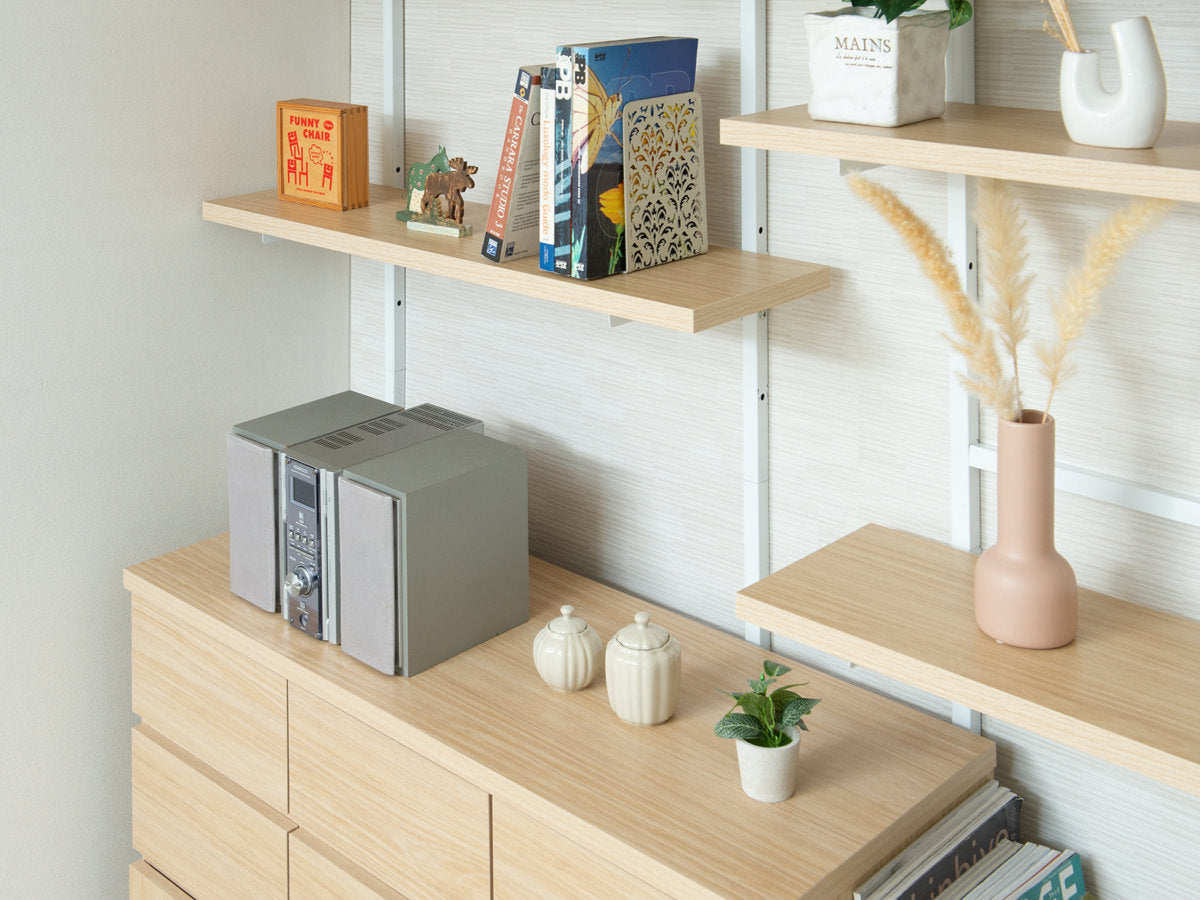 専用【幅90cm】オープンシェルフ　突っ張り棚　無段階調整 突っ張りラック 幅90cm 無段階調整可能 5段棚 オープンラック 壁面収納