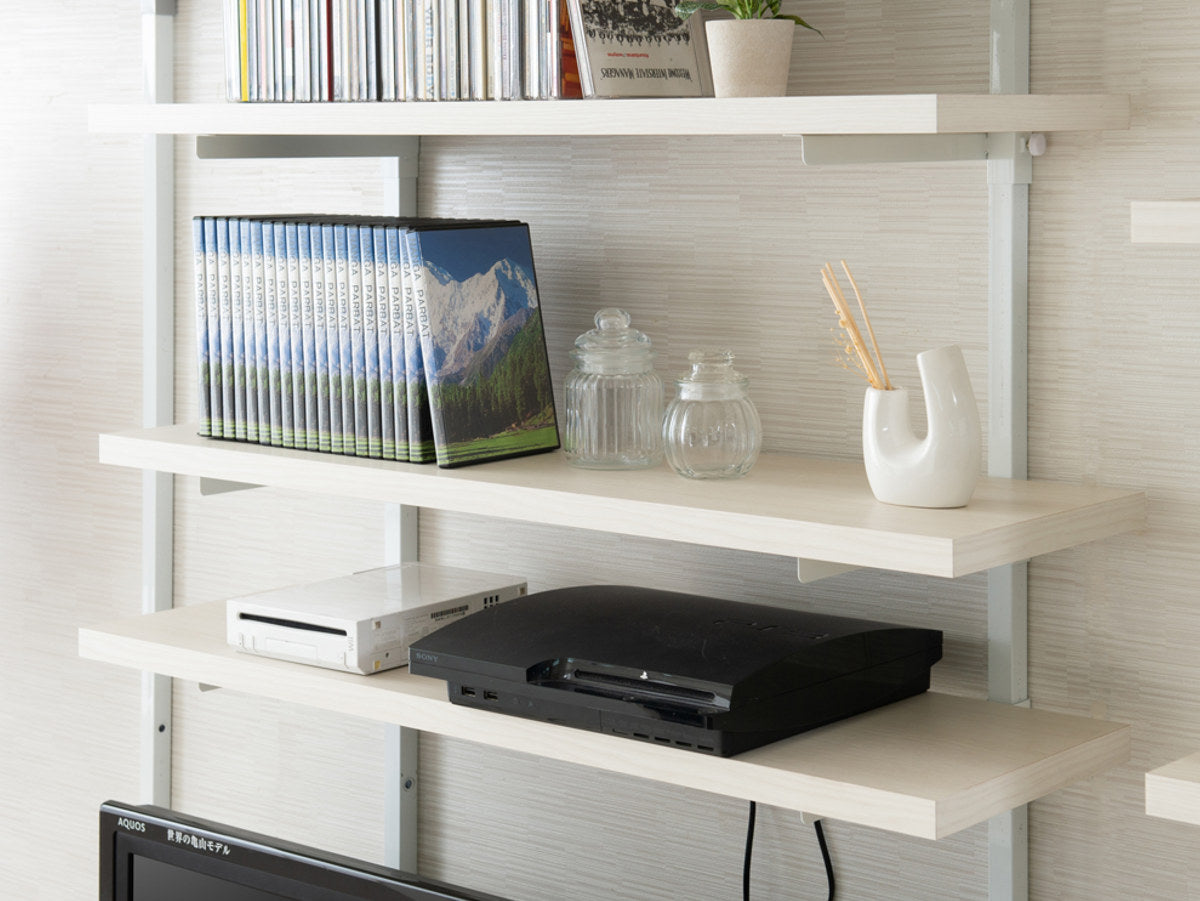 突っ張りオープンラック専用 追加棚 木目 無段階調整 幅90cm用 – ハウジー