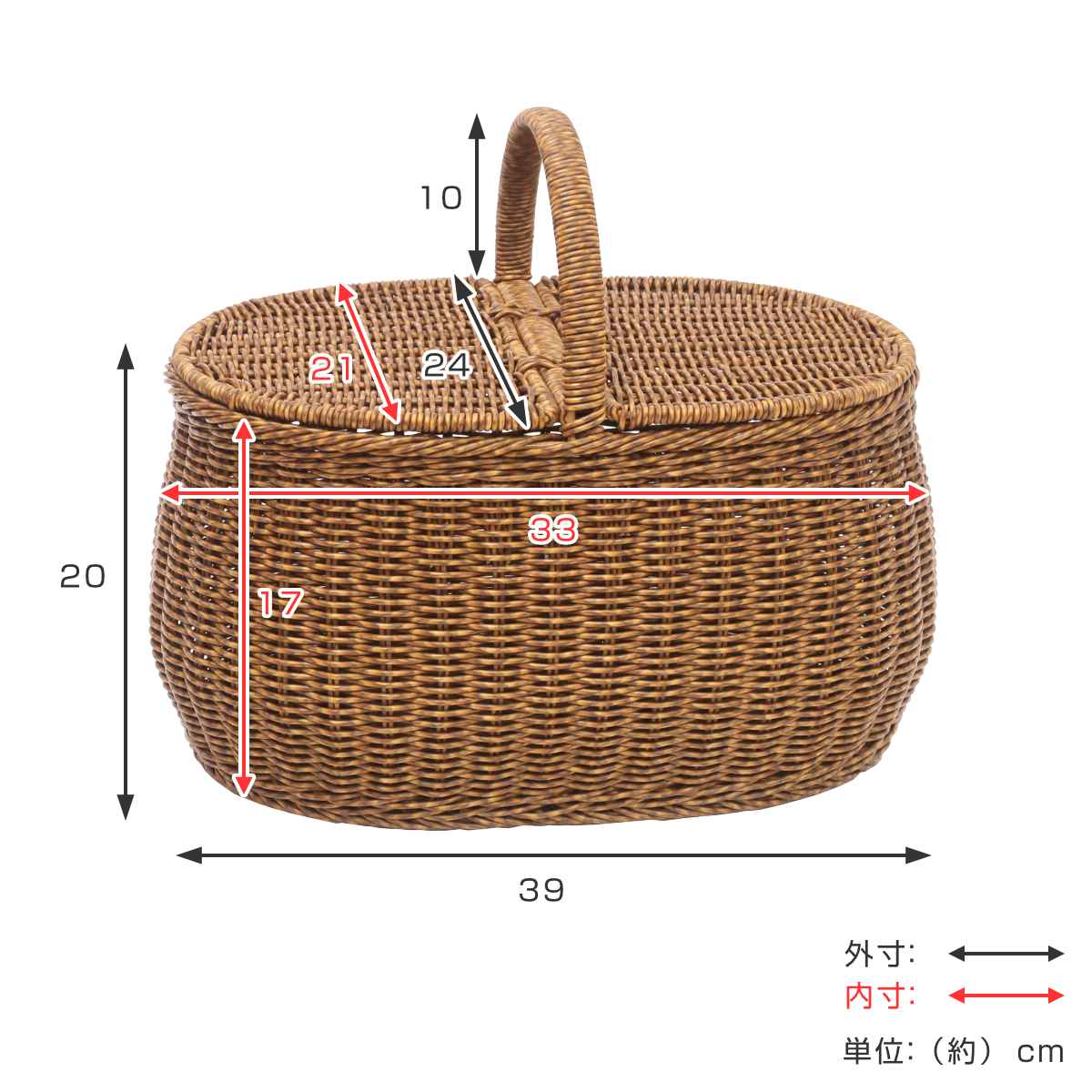 バスケット ユティル オーバルピクニックバスケット 洗える – ハウジー