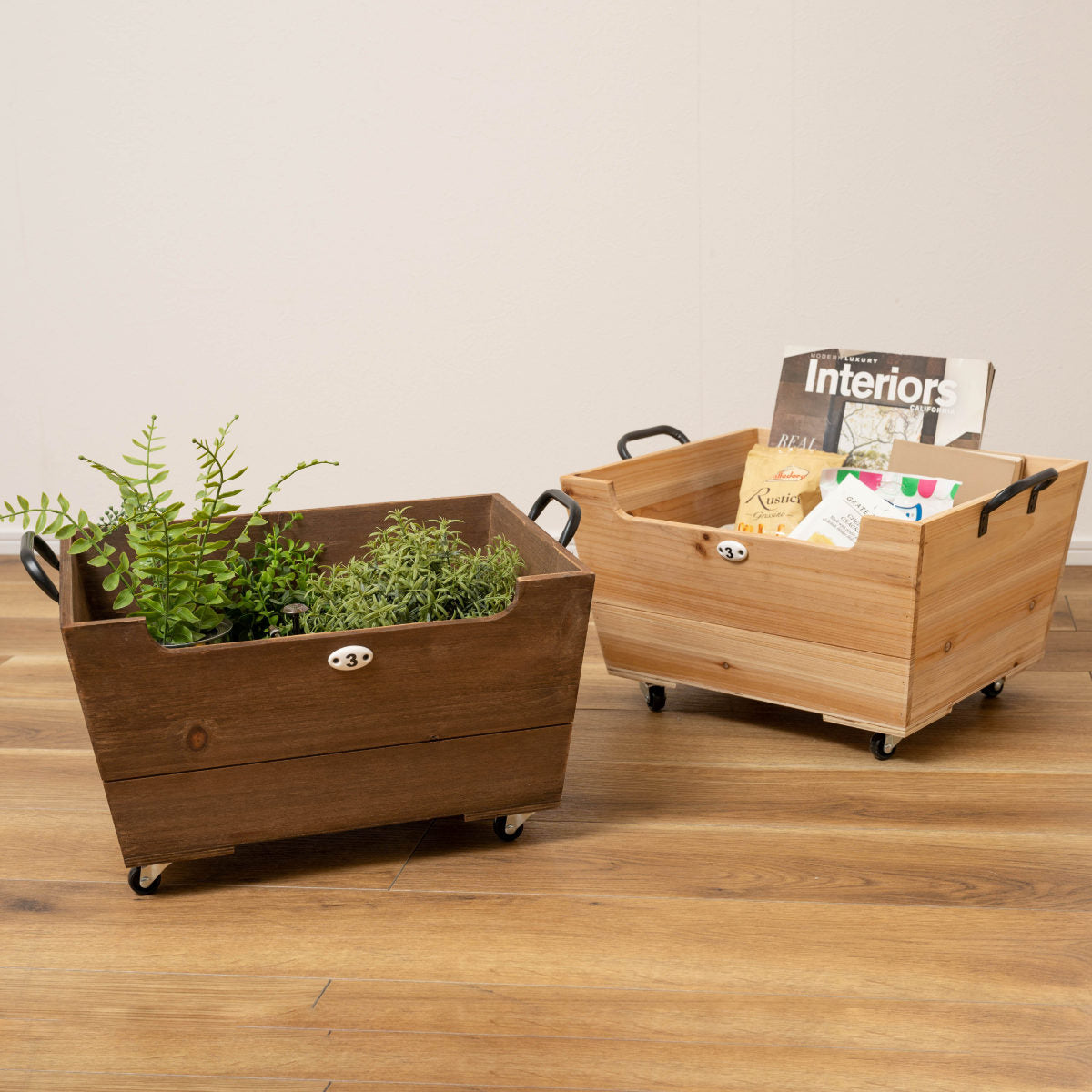 収納ボックス キャリーボックス キャスター付き 木製 – ハウジー