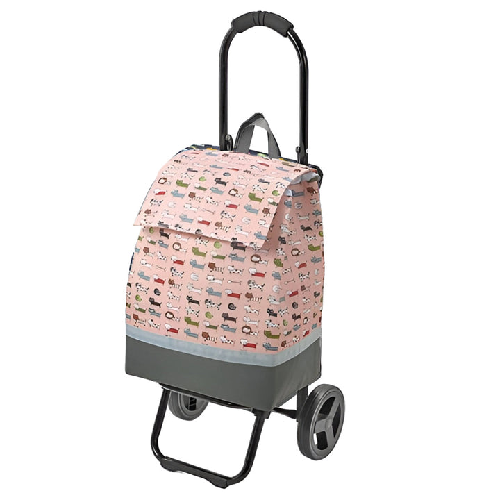 ショッピングカートネコ柄折りたたみ軽い買い物中