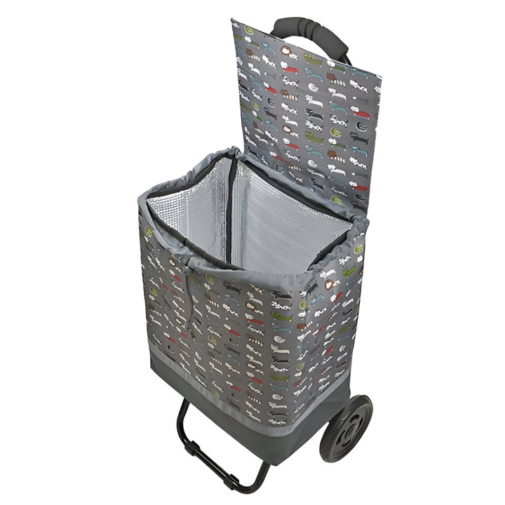 ショッピングカートネコ柄折りたたみ軽い買い物中