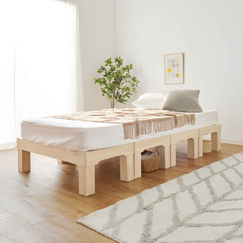 桐すのこベッド 天然木 シングル 分割式 組立収納簡単 頑丈 耐荷重350kg