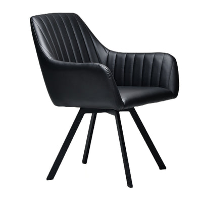 ダイニングチェア 肘付き 回転 疲れにくい レザー調 座面高42cm