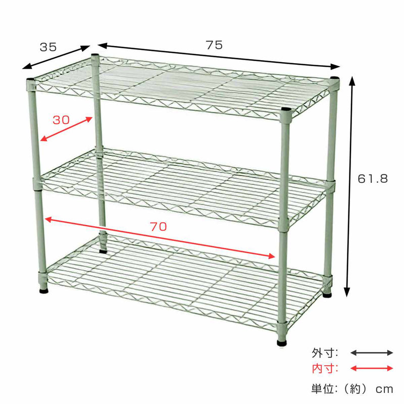 スチールラックロータイプオープンラック深型幅75cm