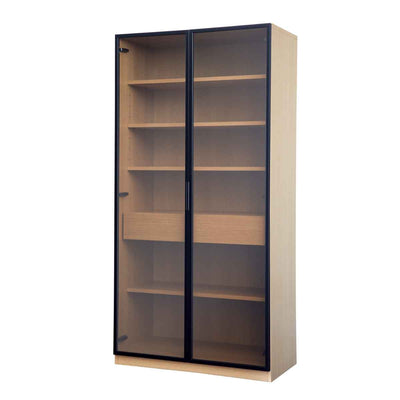 ガラスキャビネット ハイタイプ リビング収納 LOCKO 日本製 幅90cm