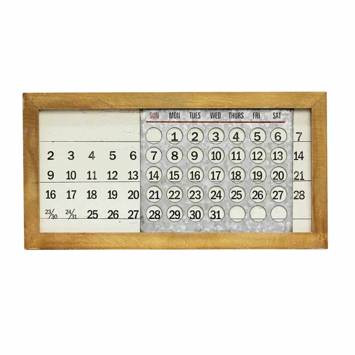 万年カレンダー WOODEN PERPETUAL CALENDAR MINI 掛け置き両用 35cm×18cm – ハウジー