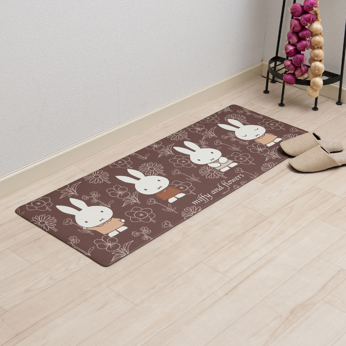 キッチンマット ミッフィー お手入れ簡単PVC ロングマット 45×120cm